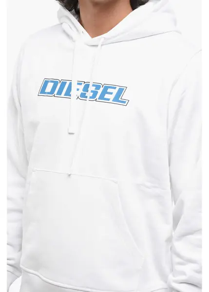 Bluze de trening Diesel Brushed Cotton Hoodie With Cangaroo Pocket White Barbati (BM 19100423) 3
