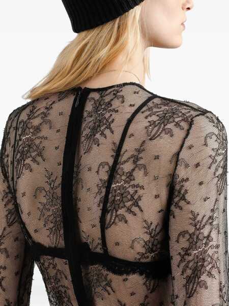 Body-uri Dolce & Gabbana Chantilly Lace Bodysuit BLACK Femei (BM 19100543) 5