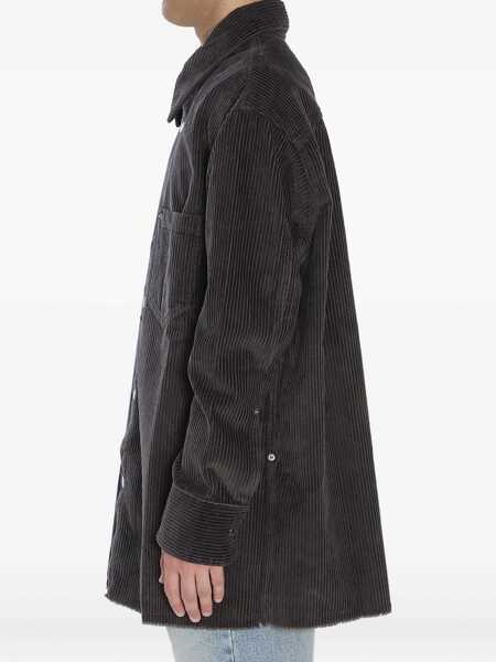 Camasi casual AMI Paris Corduroy Velvet Overshirt ANTHRACITE Barbati (BM 19100621) 3