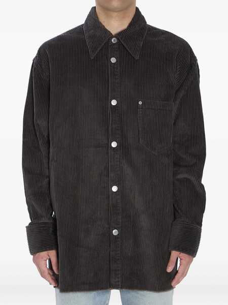 Camasi casual AMI Paris Corduroy Velvet Overshirt ANTHRACITE Barbati (BM 19100621) 1