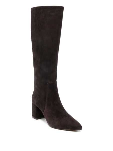 Bocanci TWINSET Brown Knee High Boots With Back Logo Detail In Suede Woman BROWN Femei (BM 19101273) 2