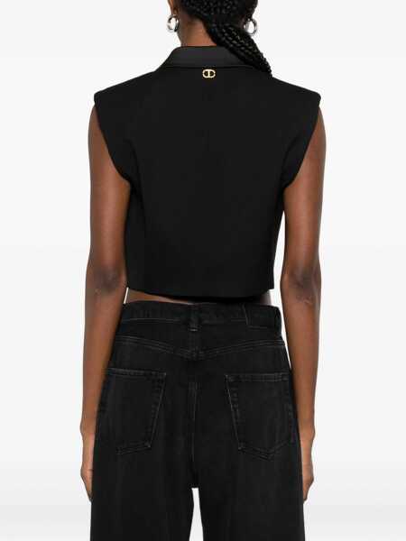 Geci TWINSET Twinset Cropped Vest Black Femei (BM 19101315) 4