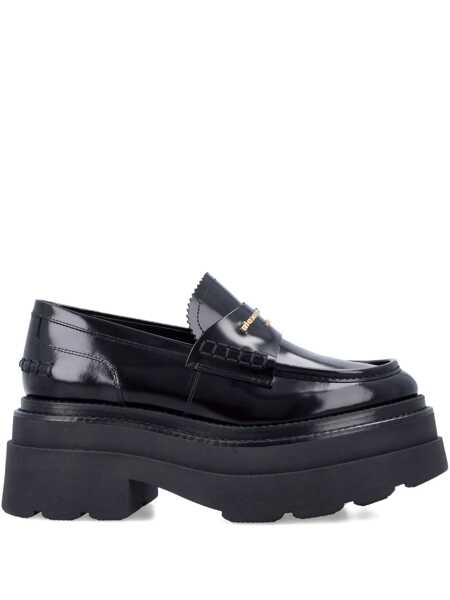 Pantofi cu toc Alexander Wang Alexander Wang Black Leather Carter Platform Loafers Black Femei (BM 19101363) 1