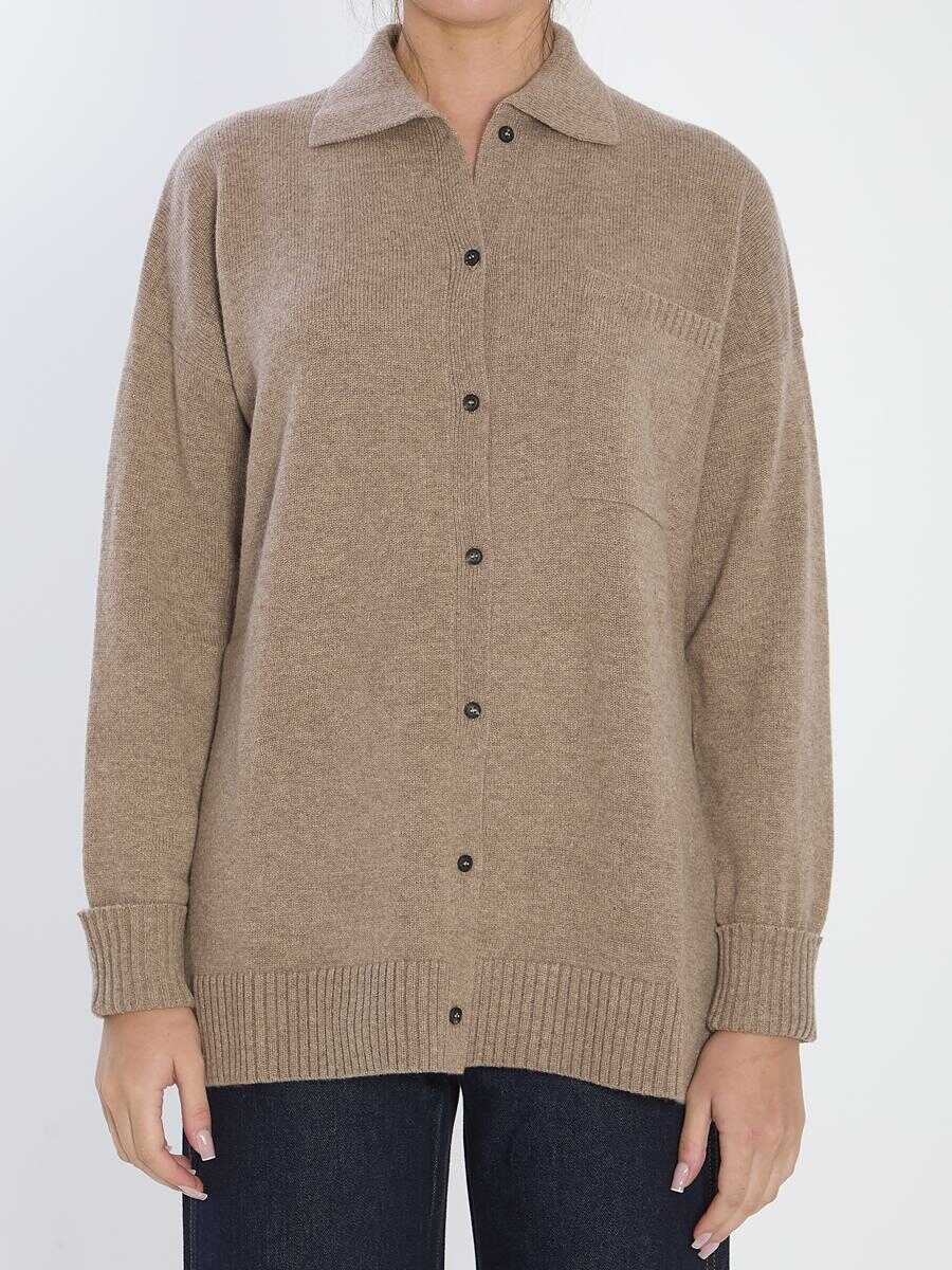 Cardigane Max Mara Bull Cardigan In Cashmere BROWN Femei (BM 19101660) 1