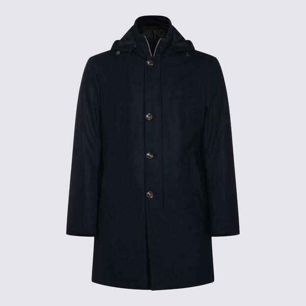 Paltoane MONTECORE Montecore Dark Blue Wool Coat BLUE Barbati (BM 19103430) 1