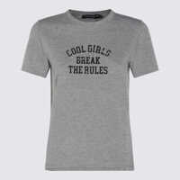 Tricouri Dolce & Gabbana Grey Cotton T-Shirt Femei