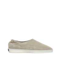 Mocasini Beige Mules With Logo Patch On The Back And Elasticized Heel In Suede Man Barbati