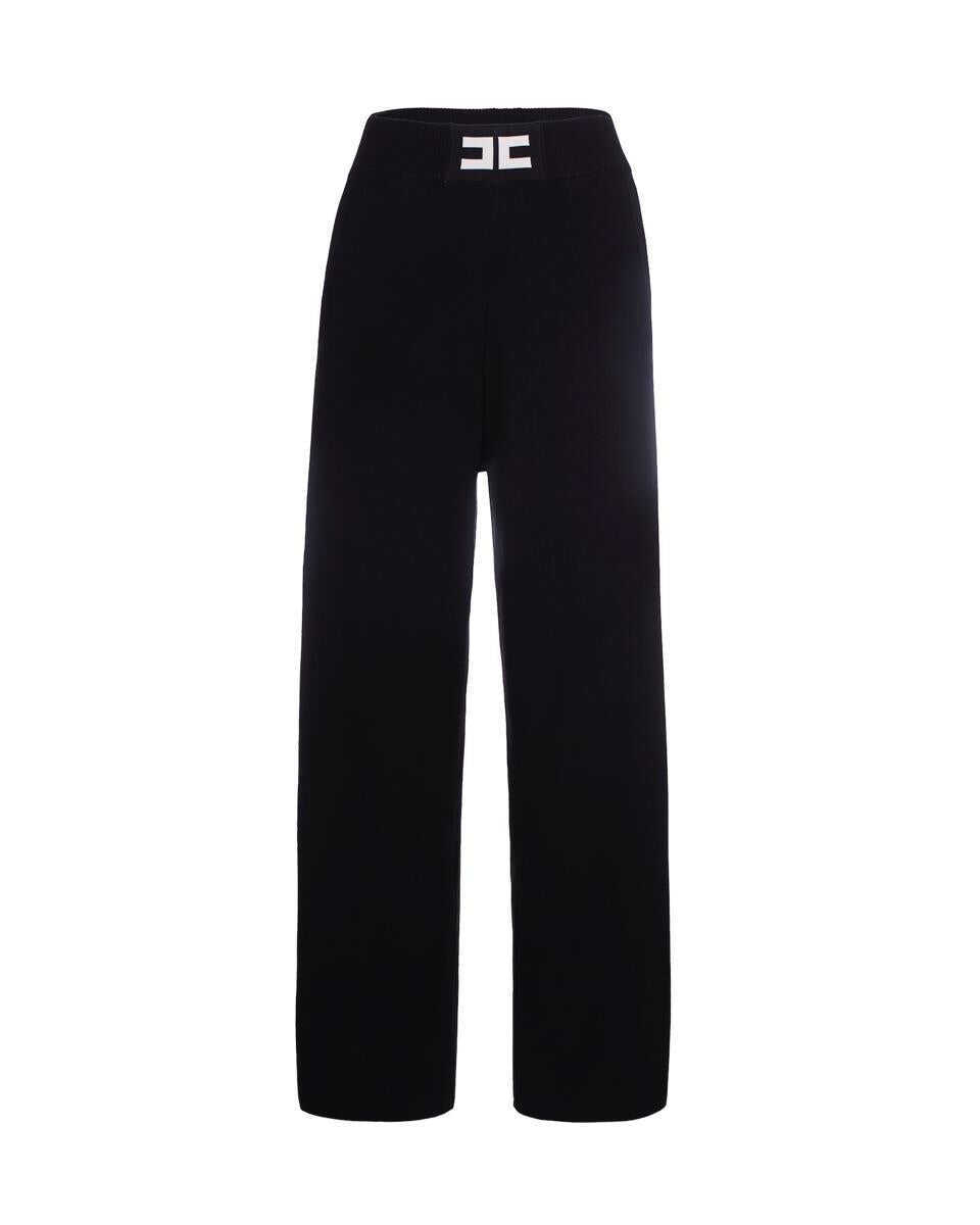 Pantaloni casual Elisabetta Franchi Elisabetta Franchi Pants NERO/MILK Femei (BM 19104267) 1