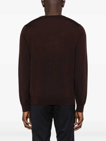 Pulovere Paul Smith Paul Smith Wool Crewneck Sweater BROWN Barbati (BM 19104477) 4