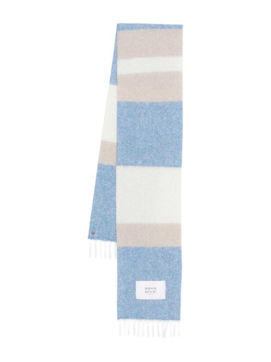 Esarfe MAISON KITSUN Maison Kitsun Scarfs BEIGE BLU Femei (BM 19105209) 1