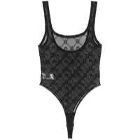 Body-uri Marine Serre Marine Serre Tulle Bodysuit With Logo Embroidery Femei