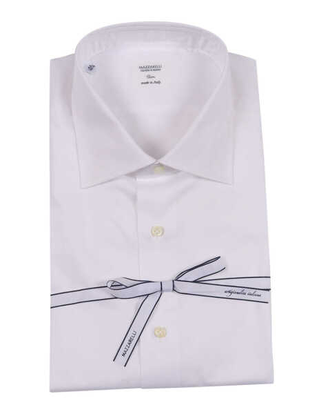 Camasi casual Mazzarelli Camicie COTTON SLIM FIT SHIRT White Barbati (BM 19106325) 1