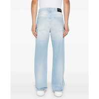 Blugi Balmain pentru Barbati - Blugi drepti Balmain Regular Waist Loose Fit Jeans With Silver-Tone Button 24Cm Blue Barbati (BM 19106744) - B-mall.ro