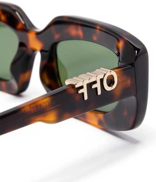 Ochelari de soare Off-White Oval-Shaped Renton Sunglasses With Golden-Effect Monogram Brown Femei (BM 19106747) 3