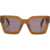 Off-White Solid Color Oversized Jackson Wayfarer Sunglasses Brown