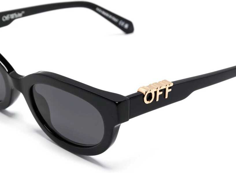 Ochelari de soare Off-White Tortoiseshell Sparks Oval Sunglasses With Golden-Effect Mono Black Femei (BM 19106888) 3