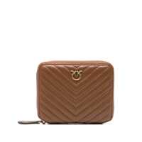 Portofele Pinko Quilting 'Taylor' Wallet In Brown Chevron Leather Femei