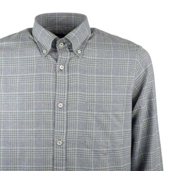 Camasi Paul&Shark Paul & Shark X-Soft Cotton Shirt With Plaid Pattern Blue Barbati (BM 19107609) 3