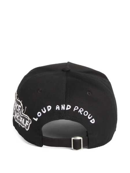 Sepci DSQUARED2 D2 X Magliano Black Baseball Cap With Logo Lettering On Front And Rear And Maxi Logo On The Side In Cotton Man Black Barbati (BM 19110441) 2