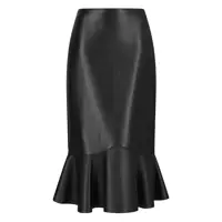 Fuste Fendi Gonna In Black Napa Leather Femei