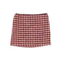 Fuste Liu Jo Red Mini Skirt Featuring A Houndstooth Pattern Femei