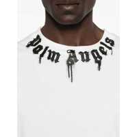 Topuri Palm Angels Neck Logo Reg Tee Off White - Black Barbati