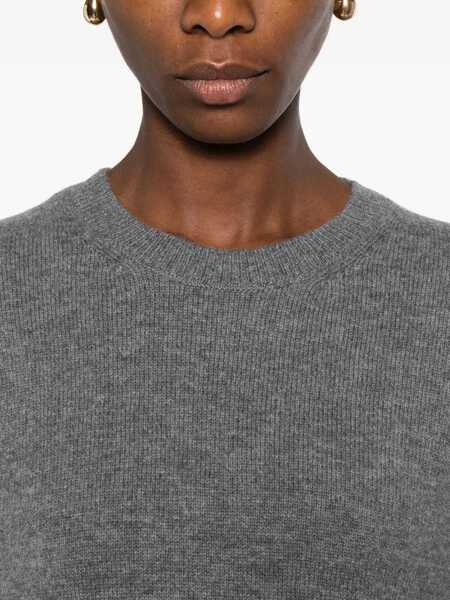 Pulovere DUNST Grey Crewneck Sweater With Ribbed Trims In Cashmere Woman GREY Femei (BM 19115154) 5