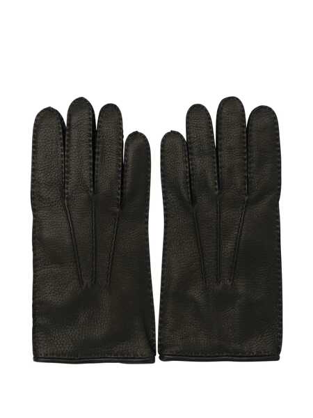 Manusi Restelli Leather Gloves 49/F Black Barbati (BM 19115889) 1