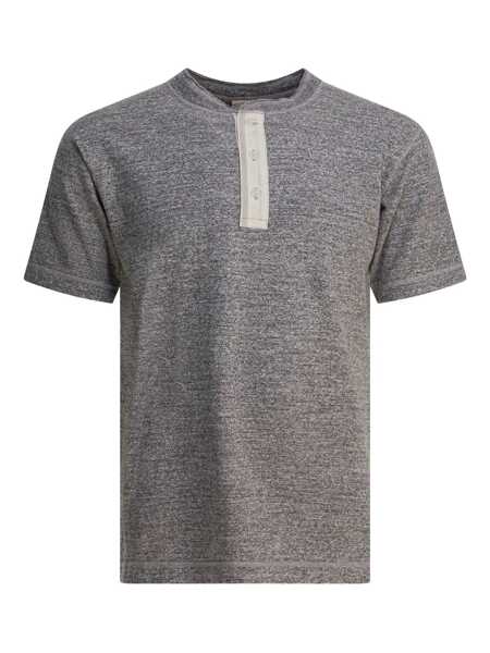 Tricouri Buzz RicksonS Cotton T-shirt with buttons Grey Barbati (BM 19116243) 1