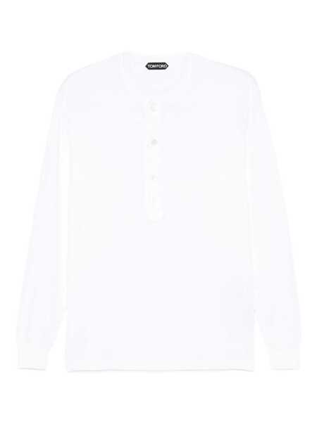 Tricouri Tom Ford Henley T-shirt White Barbati (BM 19116381) 1