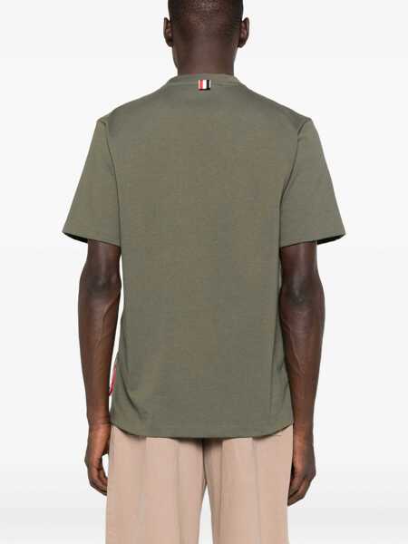 Tricouri Thom Browne T-shirt with pocket Green Barbati (BM 19116414) 3