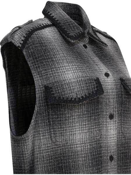 Rochii elegante Golden Goose Wool-blend chemisier dress Grey Femei (BM 19116432) 4