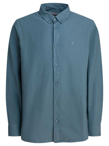 Camasi casual Carhartt L/S Bolton shirt Blue Barbati (BM 19116501) 1