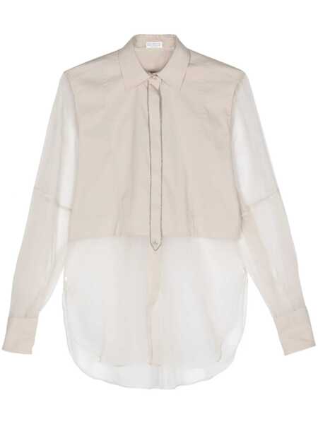 Camasi office Brunello Cucinelli Layered shirt Grey Femei (BM 19116573) 1