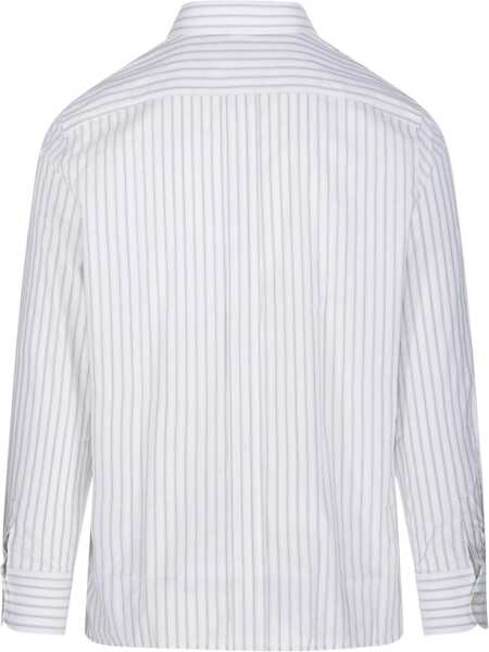 Camasi casual Saint Laurent Cassandre Striped Shirt WHITE Barbati (BM 19117076) 2