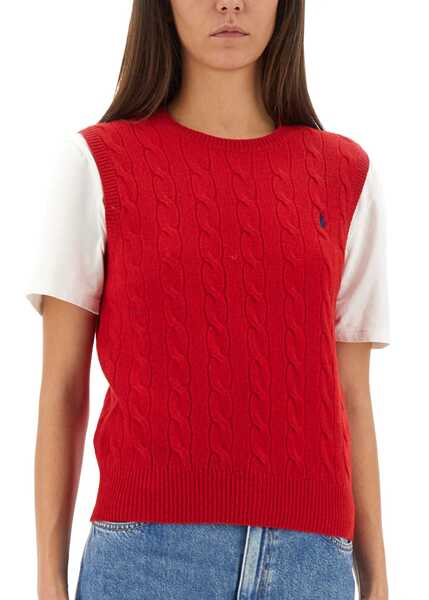 Pulovere casual Ralph Lauren Braid Vest RED Femei (BM 19117112) 4