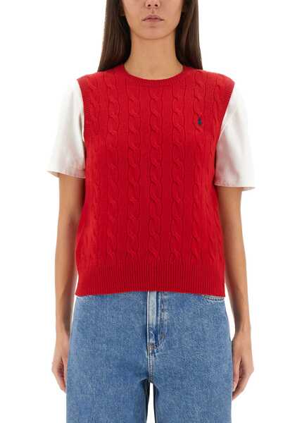 Pulovere casual Ralph Lauren Braid Vest RED Femei (BM 19117112) 1