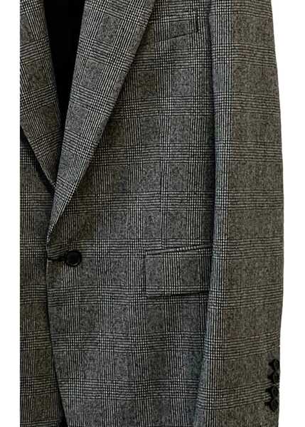 Sacouri office Saint Laurent Single-Breasted Wool Flannel Jacket GREY Barbati (BM 19117187) 2