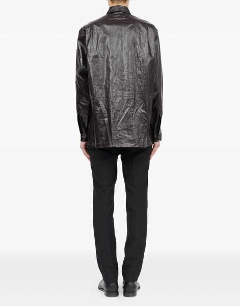 Camasi casual MM6 Maison Margiela Shiny Linen Shirt BROWN Barbati (BM 19117235) 5