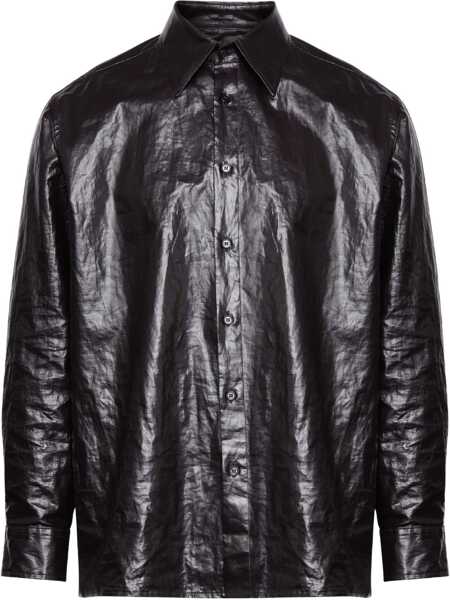 Camasi casual MM6 Maison Margiela Shiny Linen Shirt BROWN Barbati (BM 19117235) 1