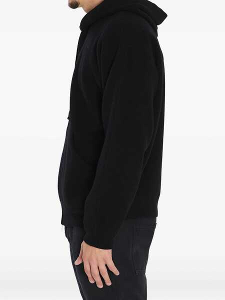 Bluze de trening Roberto Collina Super-Fine Wool Hoodie BLACK Barbati (BM 19117424) 3