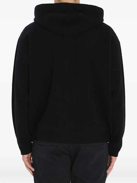 Bluze de trening Roberto Collina Super-Fine Wool Hoodie BLACK Barbati (BM 19117424) 4