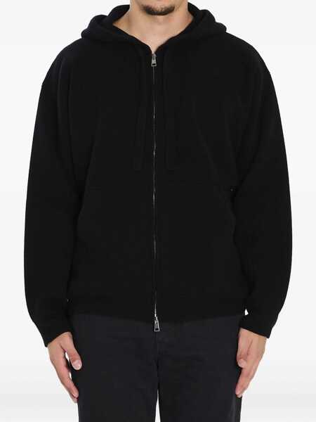Bluze de trening Roberto Collina Super-Fine Wool Hoodie BLACK Barbati (BM 19117424) 1