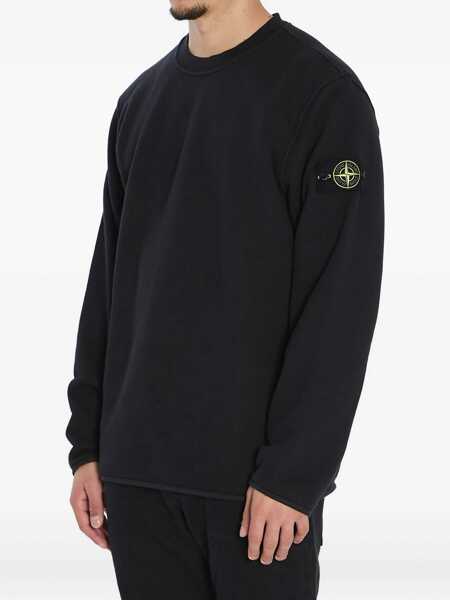 Hanorace Stone Island Heavy Cotton Crewneck Sweatshirt BLACK Barbati (BM 19117448) 3