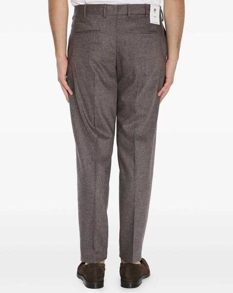 Pantaloni casual PT TORINO Flannel Trousers BROWN Barbati (BM 19117493) 4