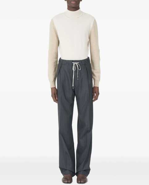 Pantaloni casual Maison Margiela Pinstripe Wool trousers DARK GREY MELANGE Barbati (BM 19117586) 2