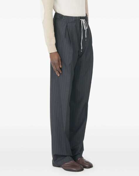 Pantaloni casual Maison Margiela Pinstripe Wool trousers DARK GREY MELANGE Barbati (BM 19117586) 3