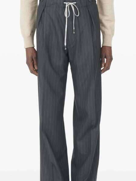 Pantaloni casual Maison Margiela Pinstripe Wool trousers DARK GREY MELANGE Barbati (BM 19117586) 5