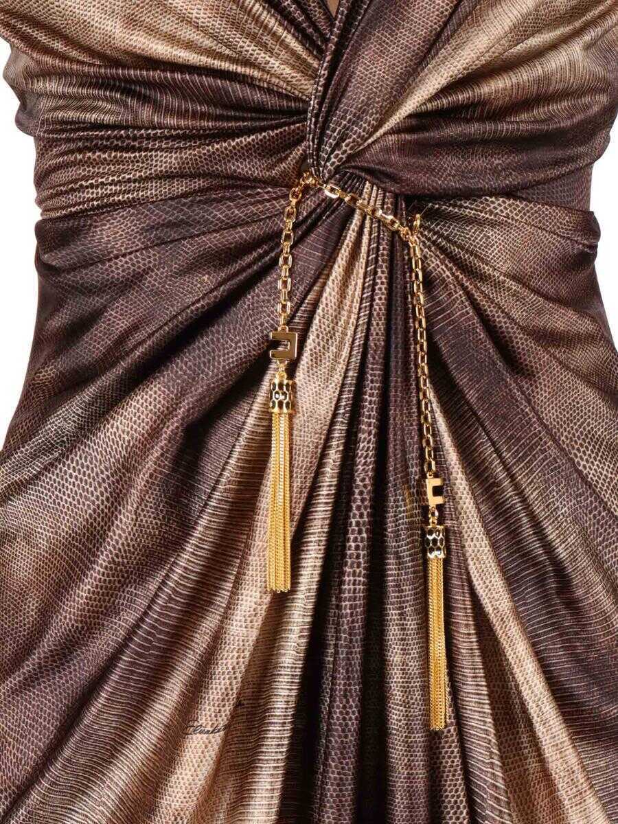 Rochii Elisabetta Franchi Elisabetta Franchi Midi Dress BROWN Femei (BM 19121655) 3