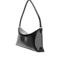 Genti de umar 'Le Calisso' Black Shoulder Bag With Engraved Snap Button In Leather Woman Femei